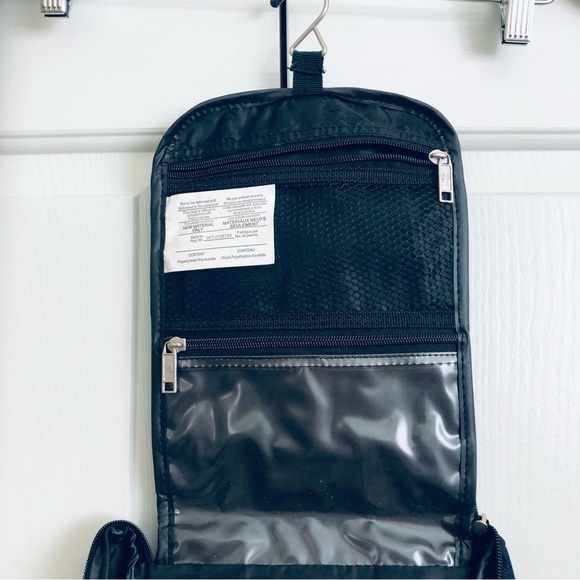 American Tourister Travel Compact Toiletry Bag Canvas Black - Picture 3 of 8